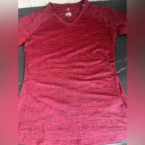 Adidas Pink V-Neck Climalite Top